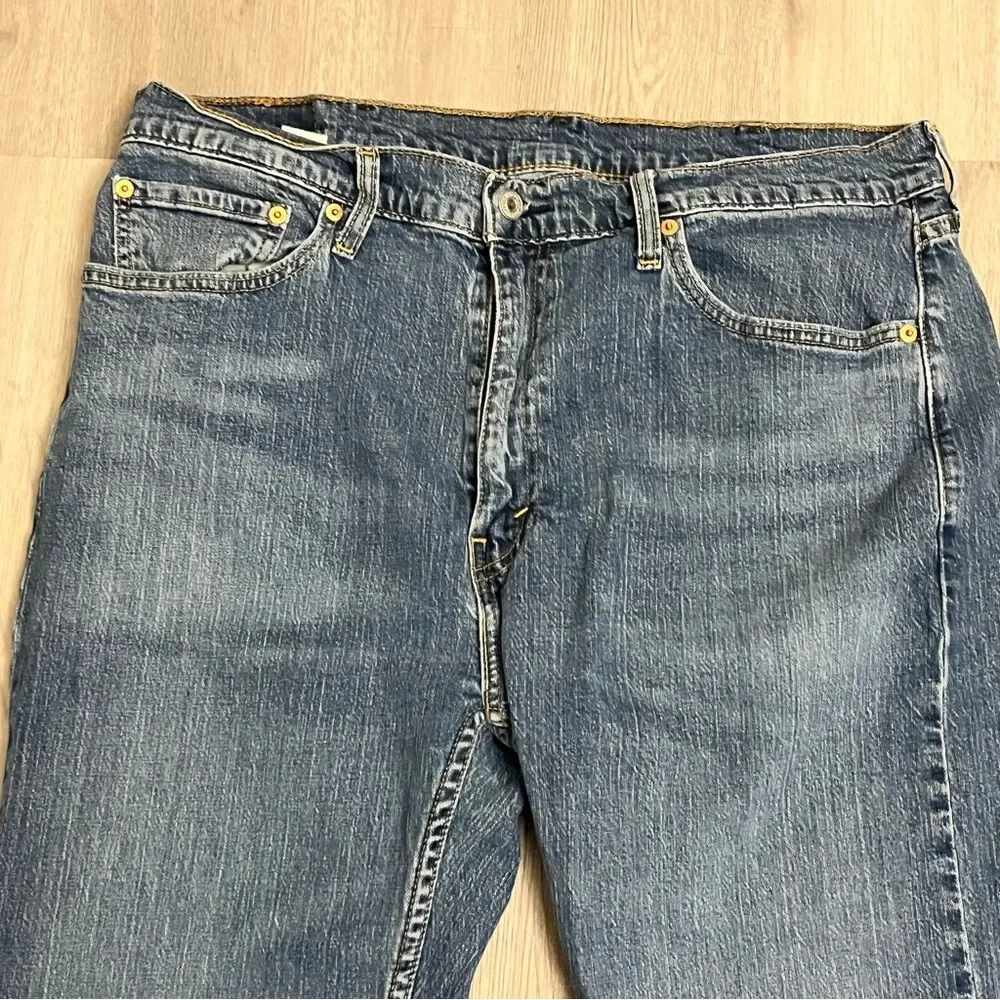 Levi's 505 Regular Fit Jeans Fremont Drop Shot Medium Wash Stretch Sz W38 x L30